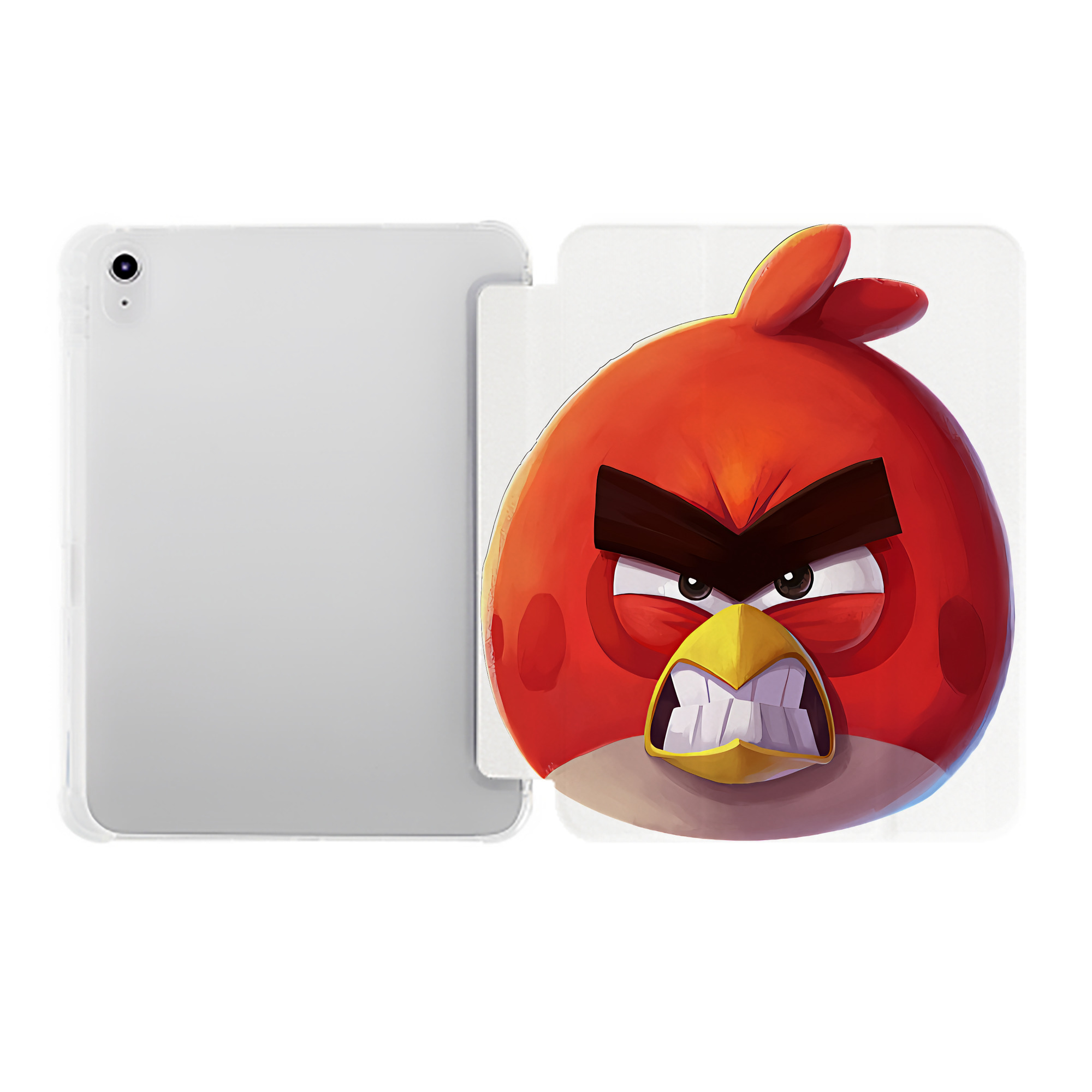 （画像用） Angry Birds アングリーバード IPad ケース ペン収納付き 三つ折りスタンド PUレザー×シリコン 対応機種9.5/10.5/10.9インチ